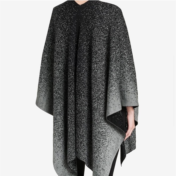 Calvin Klein Metallic Ombre Poncho Shawl Sweater - Picture 6 of 12